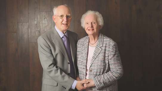 Albert Smallwoods and wife Vivian on his 80th birthday