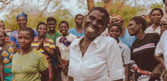 Margaret Nsona and her friends dancing in Chikwawa, Malawi