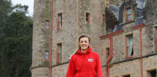 MMA world champion Leah McCourt prepares to abseil Belfast Castle for Christian Aid