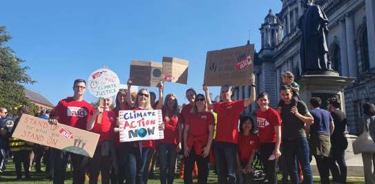 Christian aid ireland attend climate rally in Belfast