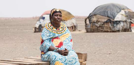 Kubo Chamuset outside of her home in northern Kenya.