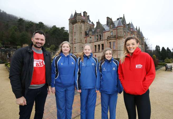 Will you join Leah McCourt and  Bangors Glenlola schoolgirls Grace, Amy and Cara as they abseil Belfast Castle for Christian Aid