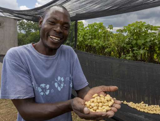 Man with seeds