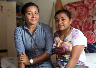 Elineide with her sister Eliane