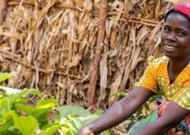 Fyness in her garden in Malawi